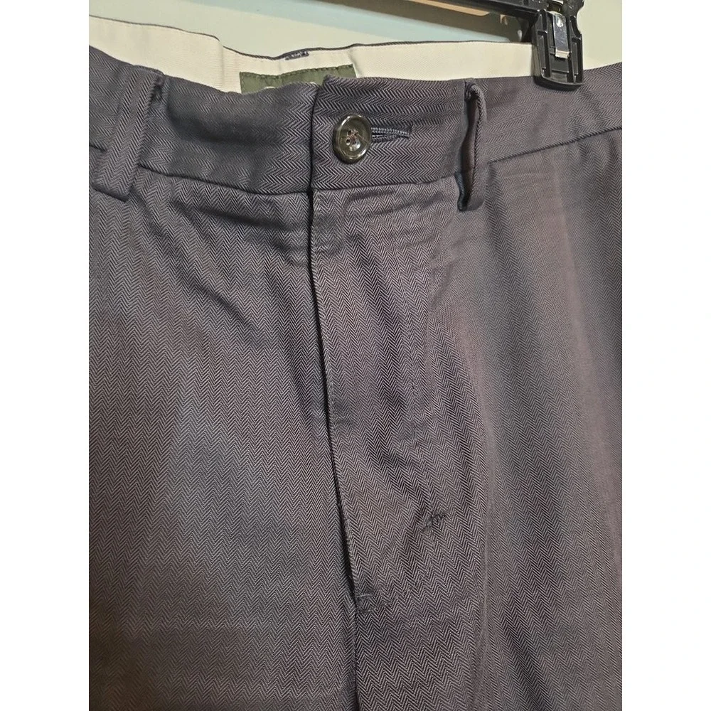Eddie Bauer Relaxed Fit Chino Pants Mens 36x34 Gray Herringbone Cotton Trousers